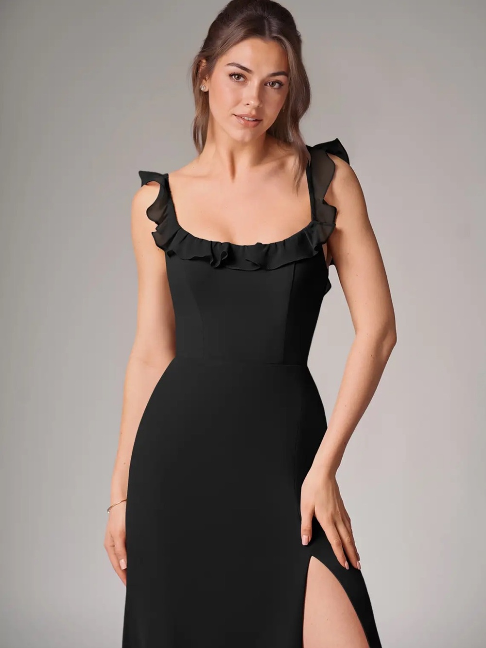 Azazie Black Bridesmaid Dress - Picture 4 of 5